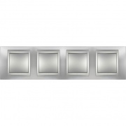 Рамка Unica Top 4 поста Хром матовый-Алюминий