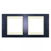 Рамка Unica хамелеон 2 поста горизонтальная индиго/бежевая