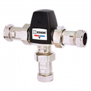 Клапан термостатический смесительный ESBE VTA563 - CPF22мм (компрессионное подключение, с переходником НР 1", Tmax. 95°C, точка переключения 45-65°C, никелированный)