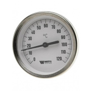 Термометр биметаллический аксиальный WATTS F+R801 OR - 1/2" (D-80 мм, шкала 0-160°C, гильза 100 мм)