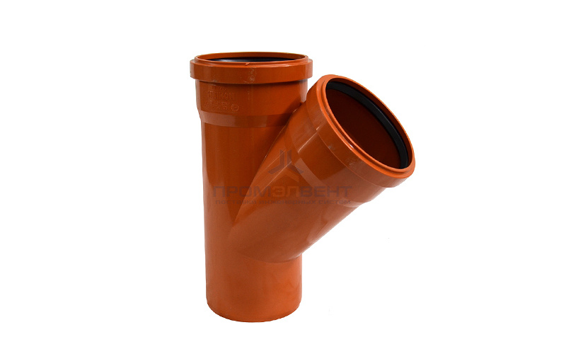Тройник 45° переходной для наружной канализации СИНИКОН НПВХ - 200 x 110