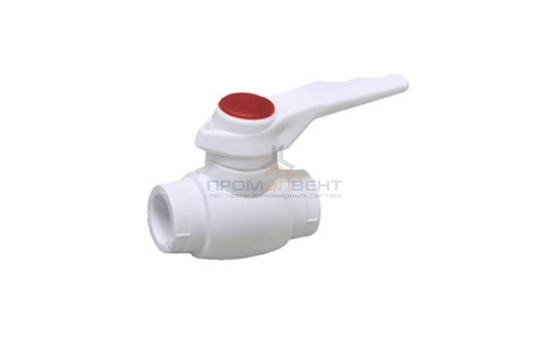 Кран шаровой Fusitek - 63 (Пайка/Пайка, ручка-рычаг белая с красной меткой)