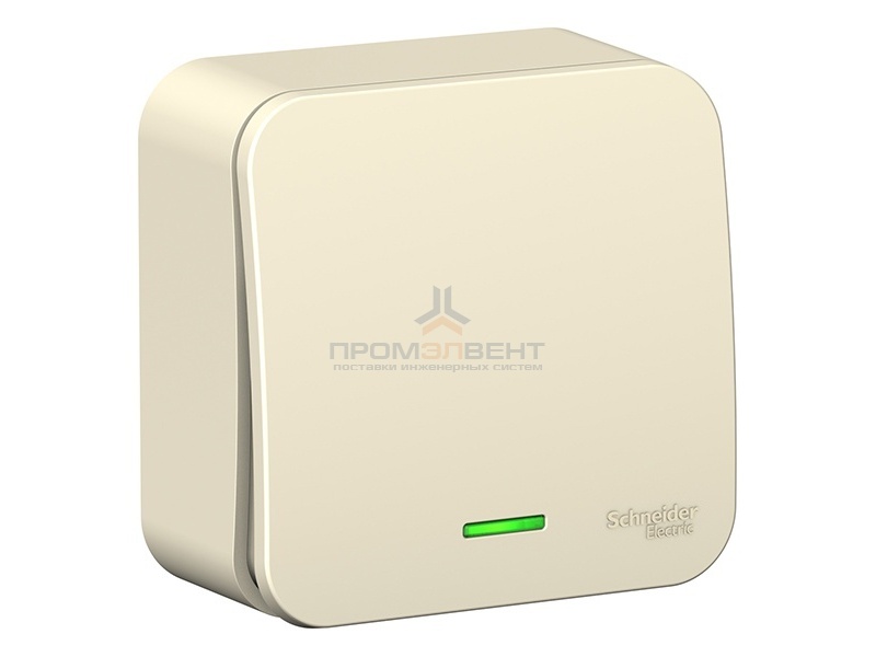 Выключатель 1-клавишный с подсветкой (cх.1) Blanca Schneider Electric 10А 250В молочный из.пластина