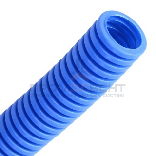 Труба гофрированная ПП д32 лёгкая HF безгалогенная синяя (25м)